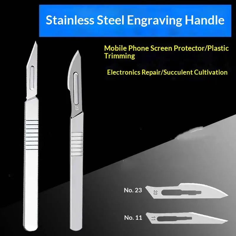 Carbon Steel Scalpel Blades & Handle – DIY Craft Cutting Tool Precision Scalpel Set Qme