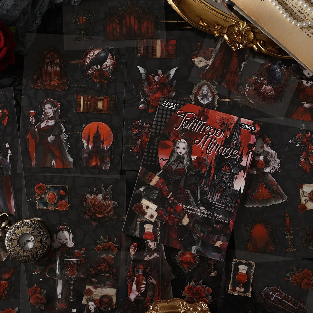Gothic Vampire Decorative Sticker Book – 80 Sheets Decorative Sticker Book Qme