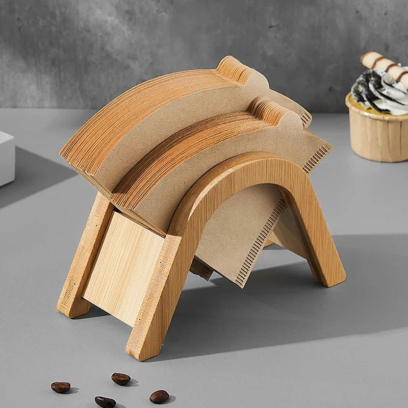 Wooden Coffee Filter Paper Holder Stand & Drip Rack Coffee Filter Holder Qme