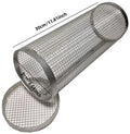 Round Stainless Steel BBQ Grill Basket – Camping & Outdoor BBQ Grill Basket Qst L