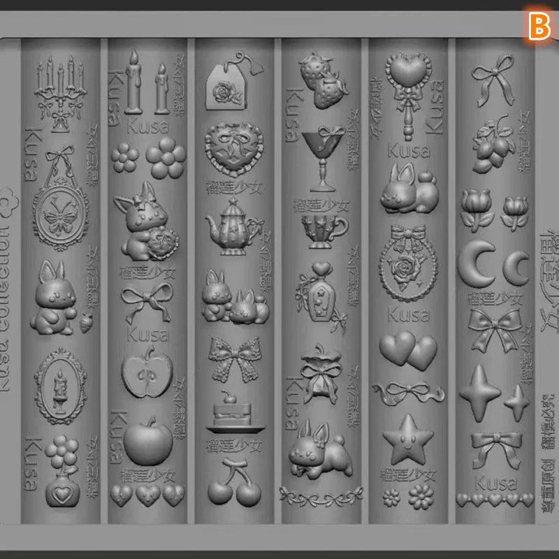 3D Silicone Nail Art Mold – Bow, Rabbit & Flower Designs Nail Art Mold Qst B