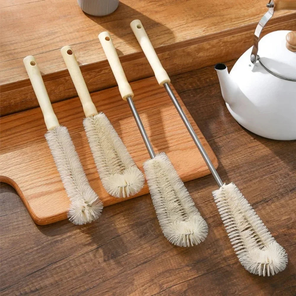 Wooden Handle Bottle Brush – Long Glass & Drink Bottle Scrubber Bottle Cleaning Brush Qme