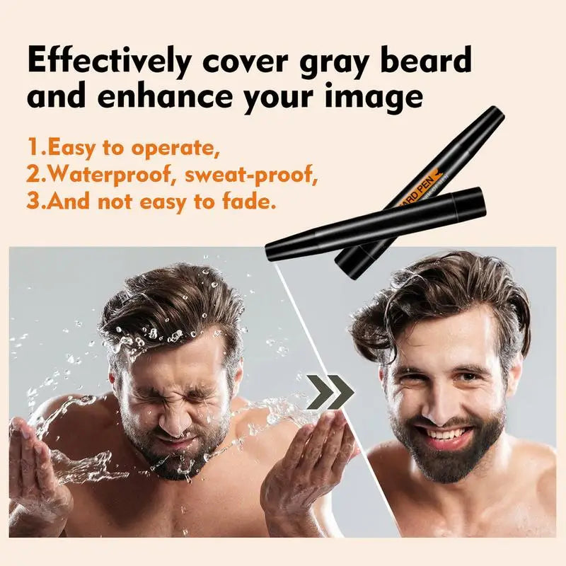 Beard Filler Pen for Men – 4-Tip Detailing, Black & Brown Beard Filler Pen Qme