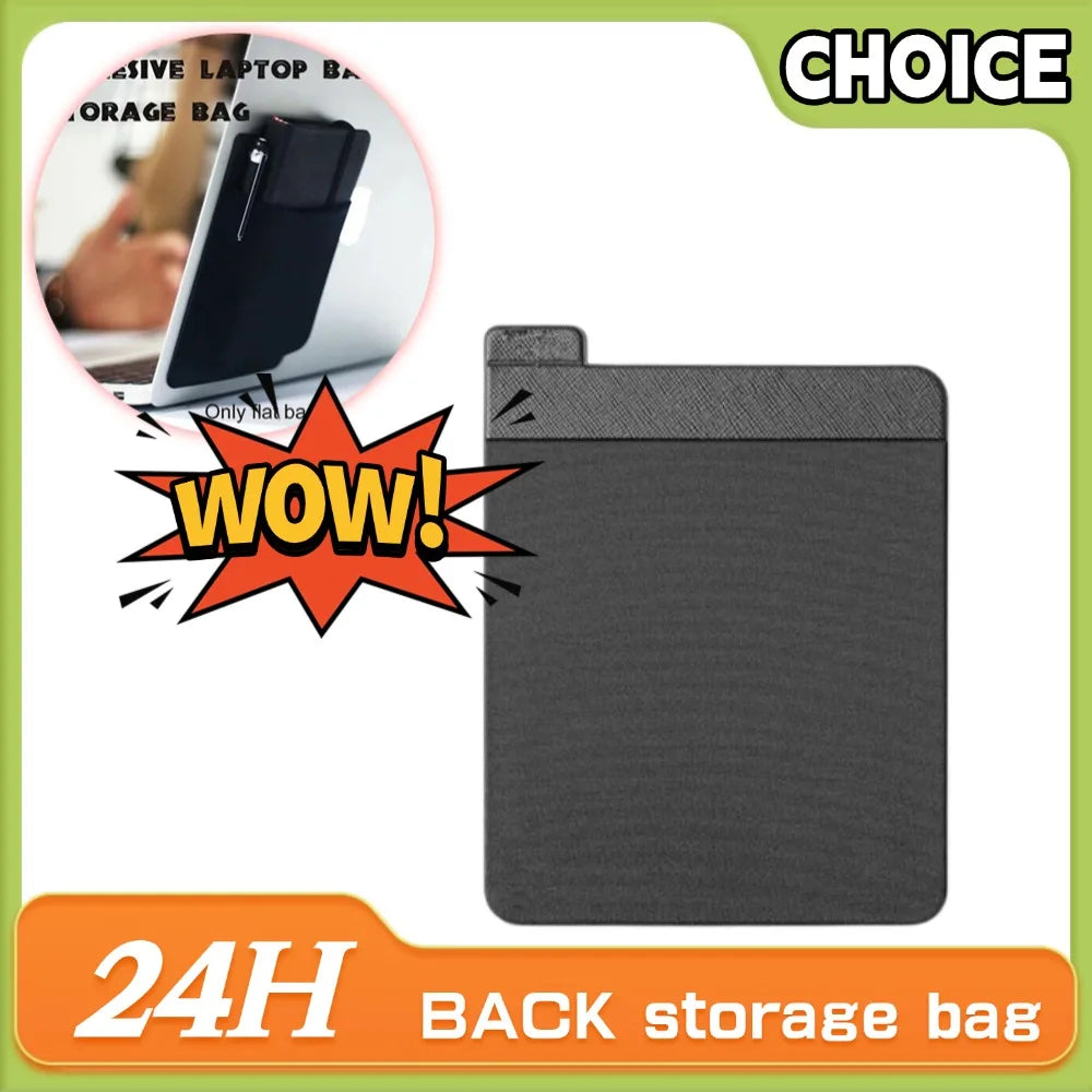 Self-Adhesive Laptop Storage Bag for Mouse, Drive & Pen Laptop Accessory Pouch Qme