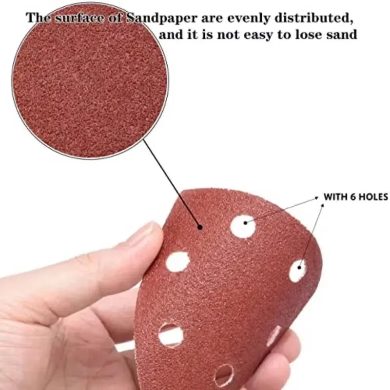 30pc Triangle Sanding Pads Mouse Sander – 6 Holes, 60–320 Grit Sander Sanding Pads Qme