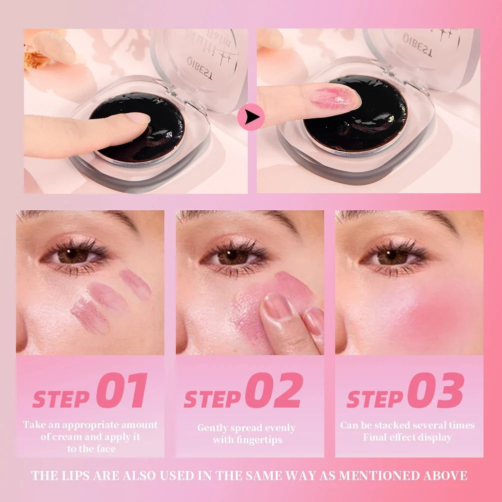 QIBEST pH Color-Changing Blush Balm Lipstick | Lip & Cheek Blush Balm Lipstick Qme