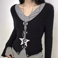 Y2K Polka Dot Star Treble Clef Charm Necklace | Shell Pendant Charm Necklace Qme A2