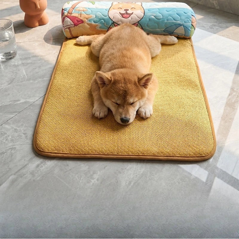 Pet Cooling Sofa Bed – Breathable Washable Mat for Dogs & Cats Pet Cooling Bed Qme Happy puppy 40-30cm