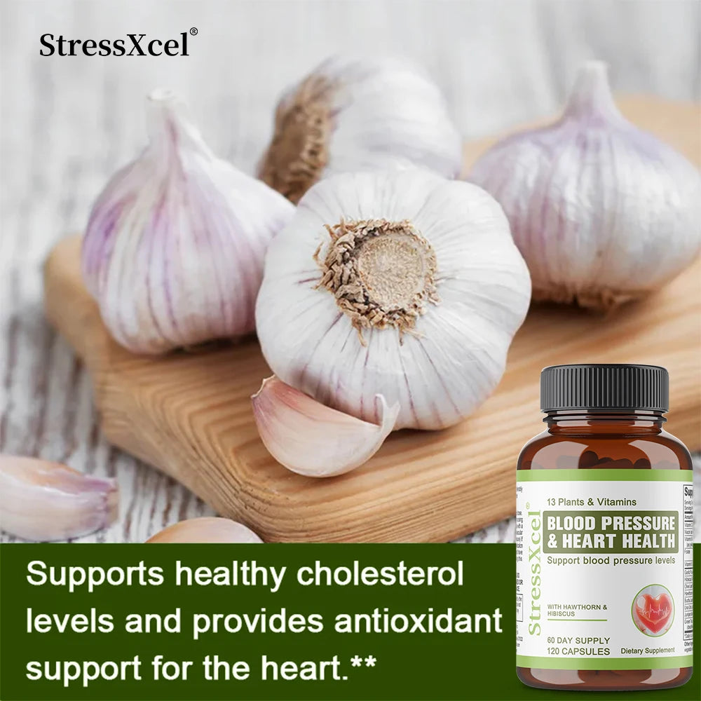 Hawthorn Hibiscus Garlic Cardiovascular Support Supplement Wellness Supplement Qst
