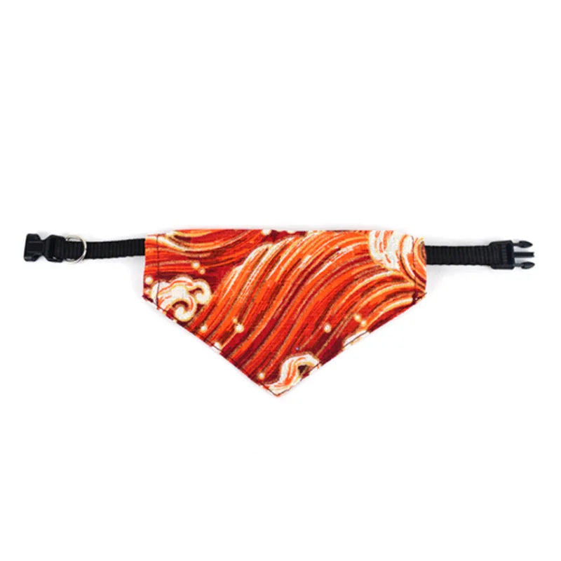 Adjustable Triangular Pet Bandana Scarf for Dogs & Cats Pet Bandana Scarf Qme Red wind 2.0cm