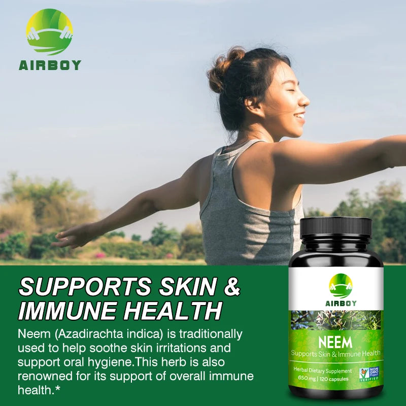 Organic Neem Supplement – Skin, Immune & Liver Support Herbal Supplement Qst