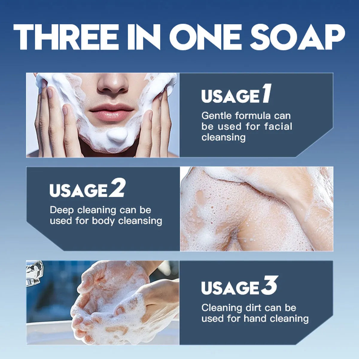Men's 3-in-1 Bath Soap – Witch Hazel, Aloe & Moisturizing Oil Men's Bar Soap Qme