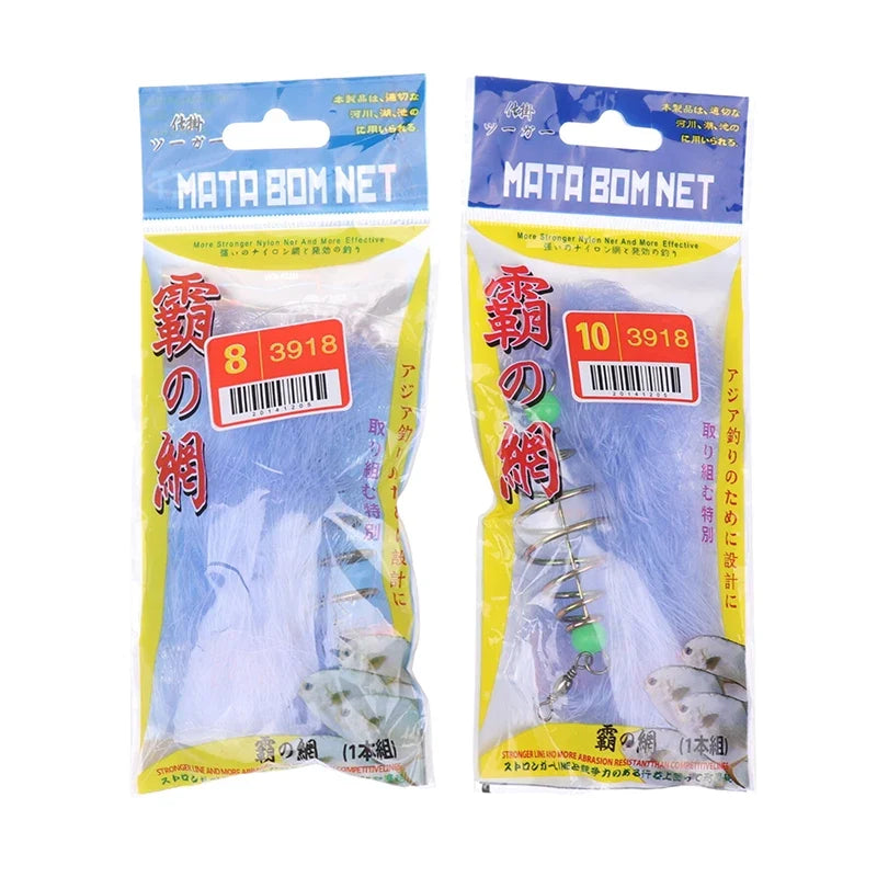 Folding Nylon Fish Bait Net with Luminous Beads – 4 Pack Fishing Bait Net Qme