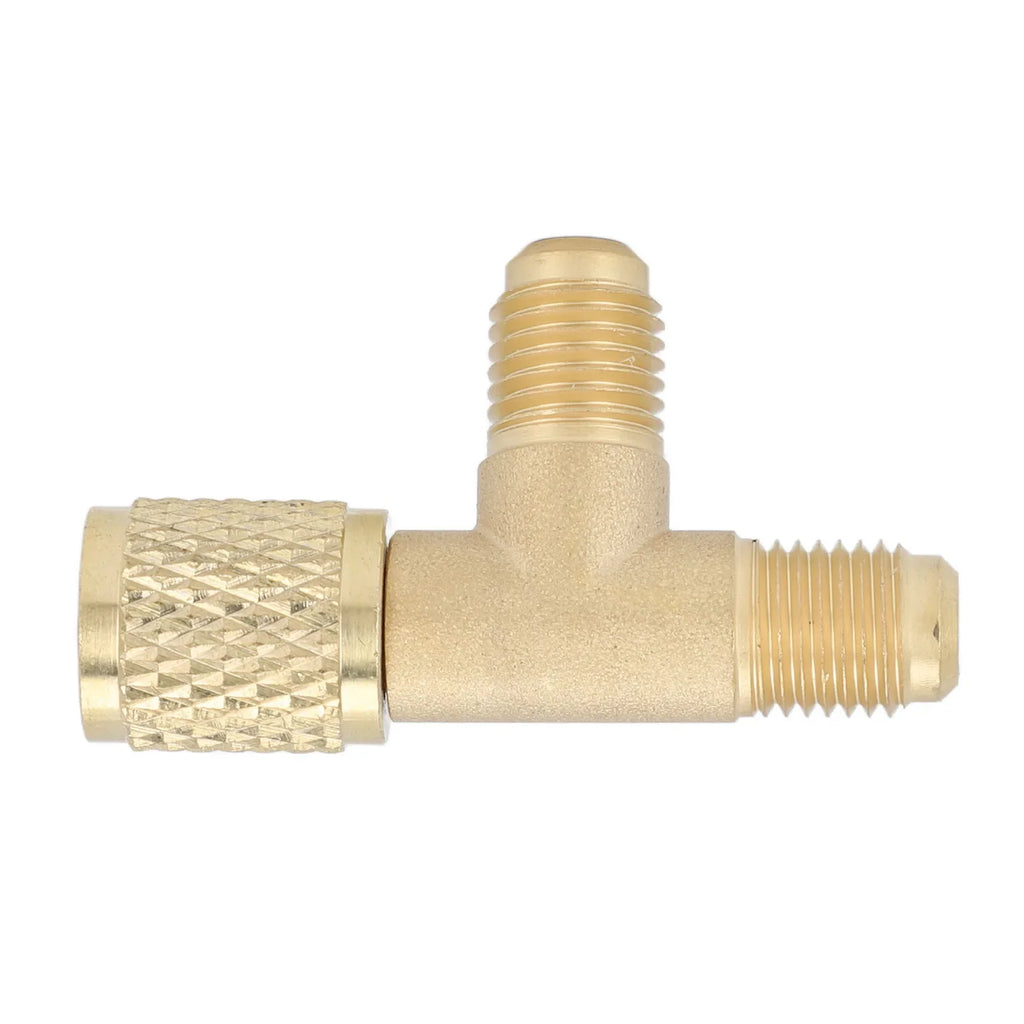 SAE Brass Tee Adapter Valve Core Quick Coupler Heavy Duty HVAC Tee Adapter Qme