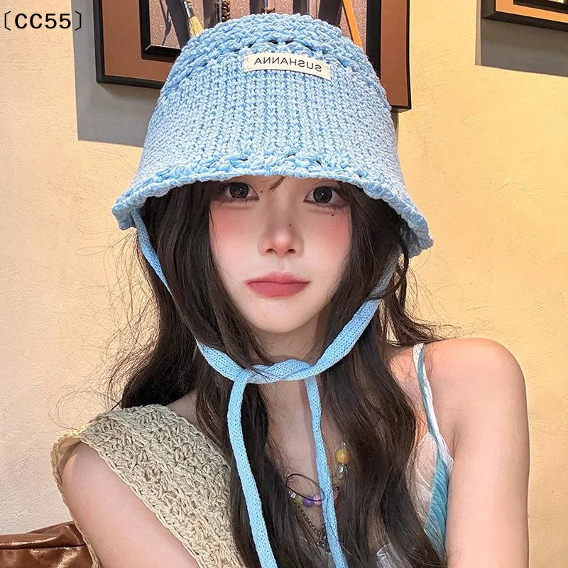 Women's UV Crochet Sun Hat – Foldable Breathable Beach Hat Crochet Sun Hat Qst