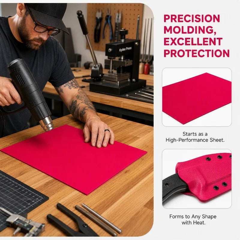 Red Kydex Sheet – Knife Sheath & Holster Thermoplastic Board Thermoplastic Sheet Qst