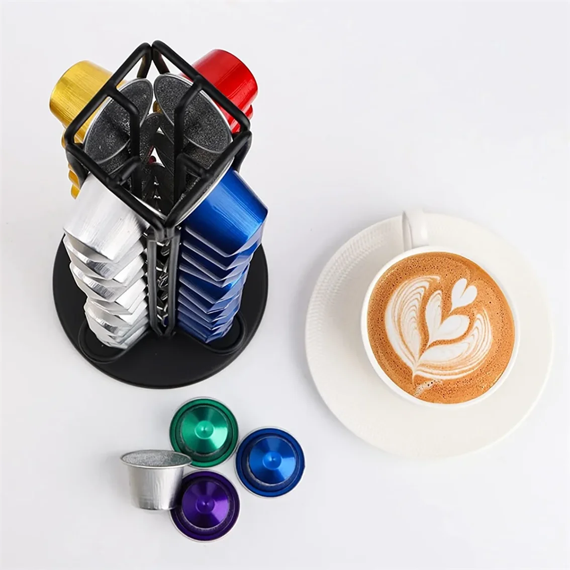 Nespresso Capsule Pod Holder Stand Rack – Holds 40 Pods Coffee Pod Rack Qme