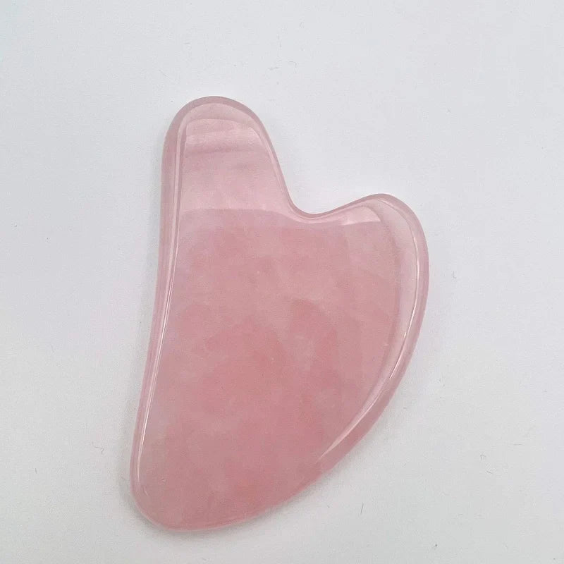 Heart Gua Sha Rose Quartz & Jade Face Massage Tool Gua Sha Massage Tool Qme