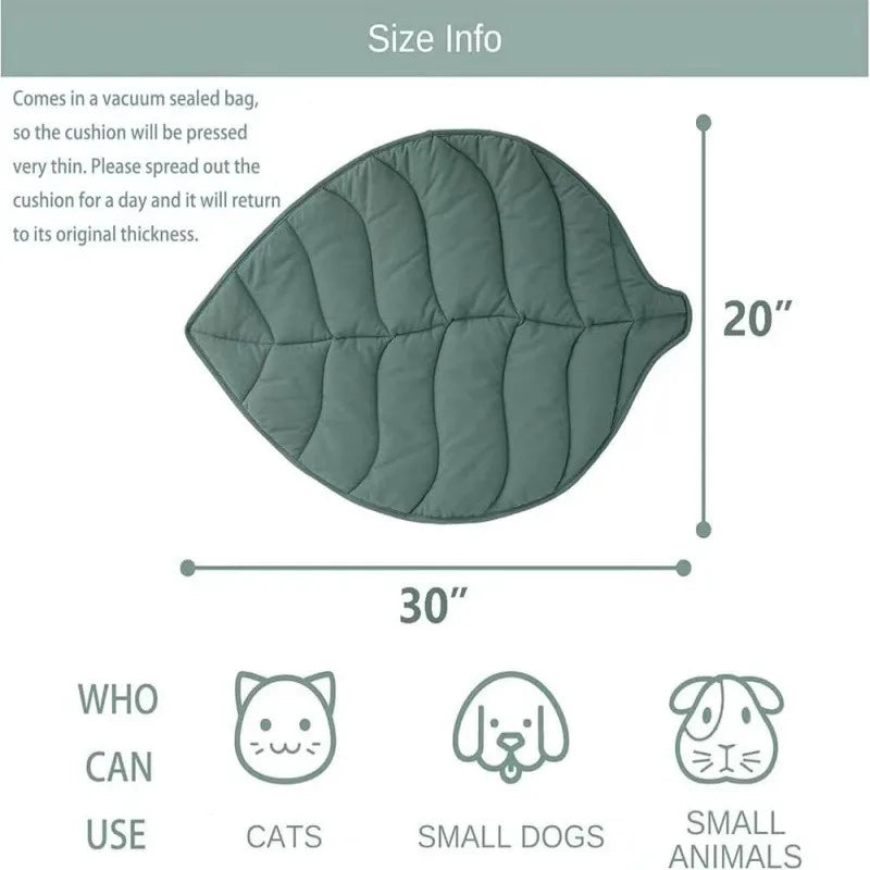 Leaf Shaped Cotton Pet Mat – Soft Warm Cat & Dog Bed Pad Pet Bed Mat Qst
