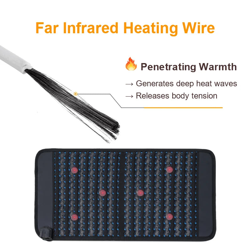 PEMF Magnetic Therapy Mat – Far Infrared Tourmaline Heating Pad Therapy Heating Mat Qst