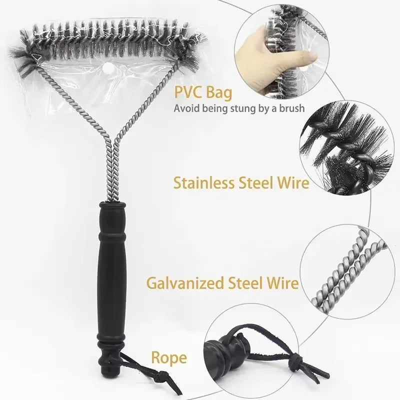 Stainless Steel BBQ Grill Cleaning Brush – Non-Stick Safe BBQ Grill Brush Qst