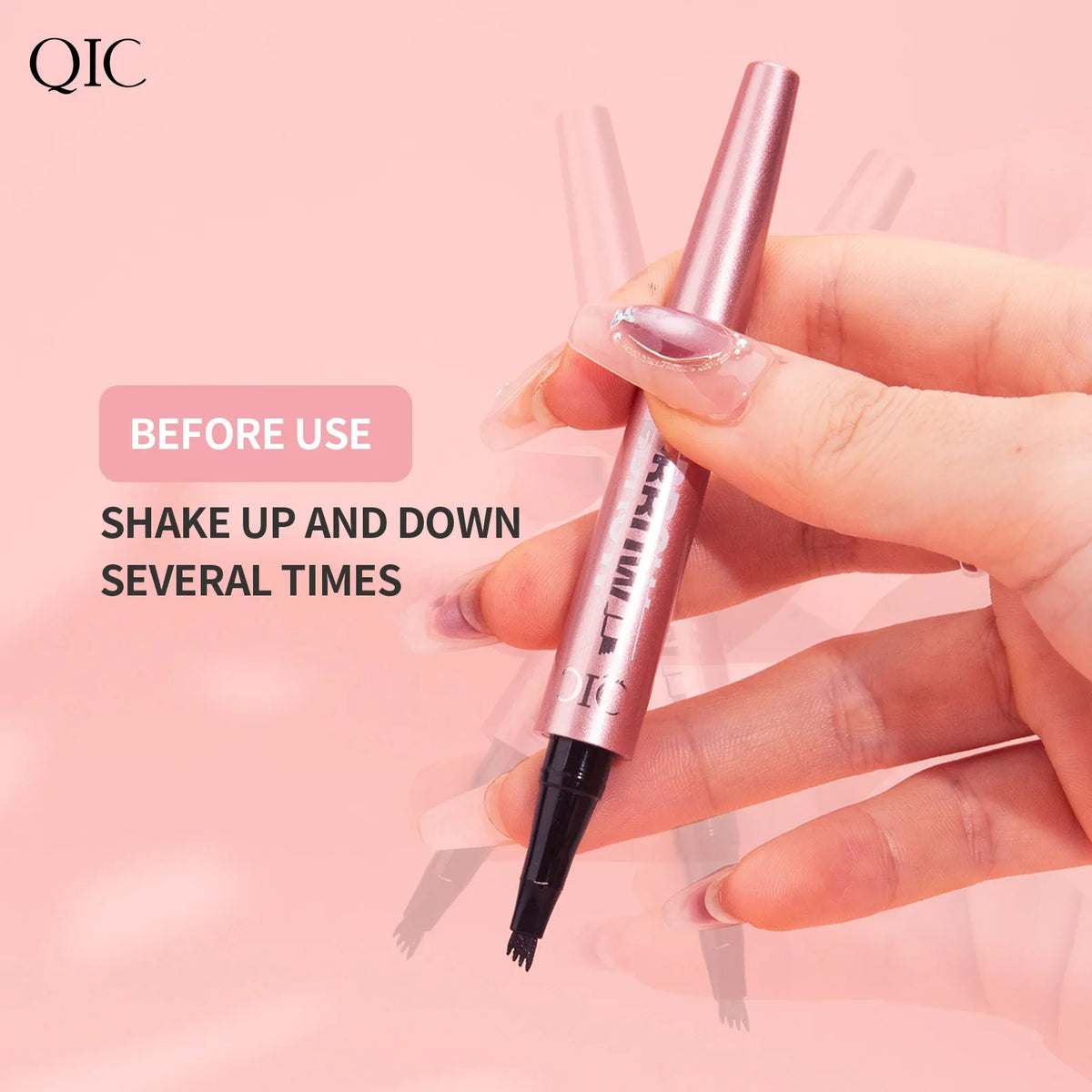 QIC Waterproof Microblading Eyebrow Pen | 4 Split Head, 6 Colors Microblading Eyebrow Pen Qme