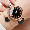 Frosted Digital Women's Watch – Starry Night LED Belt Watch Digital Wristwatch Qme black