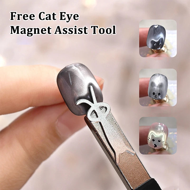 5-Piece Cat Eye Nail Magnet Stick Set – Rabbit, Bear & Heart Nail Art Magnets Qst