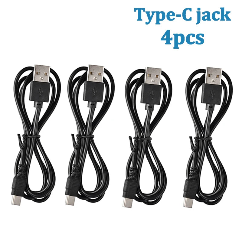 EJEAS V6 PRO V4 PLUS USB Charge Cable 3.5mm Type-C Intercom Charging Cable Qst 4 PCS Type-C