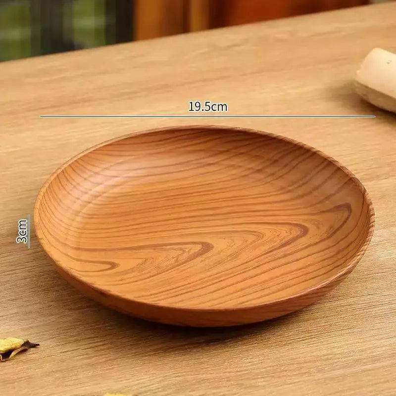 Japanese Wood Grain Serving Tray – PP Plastic Tea Tray Serving Tray Qme A1