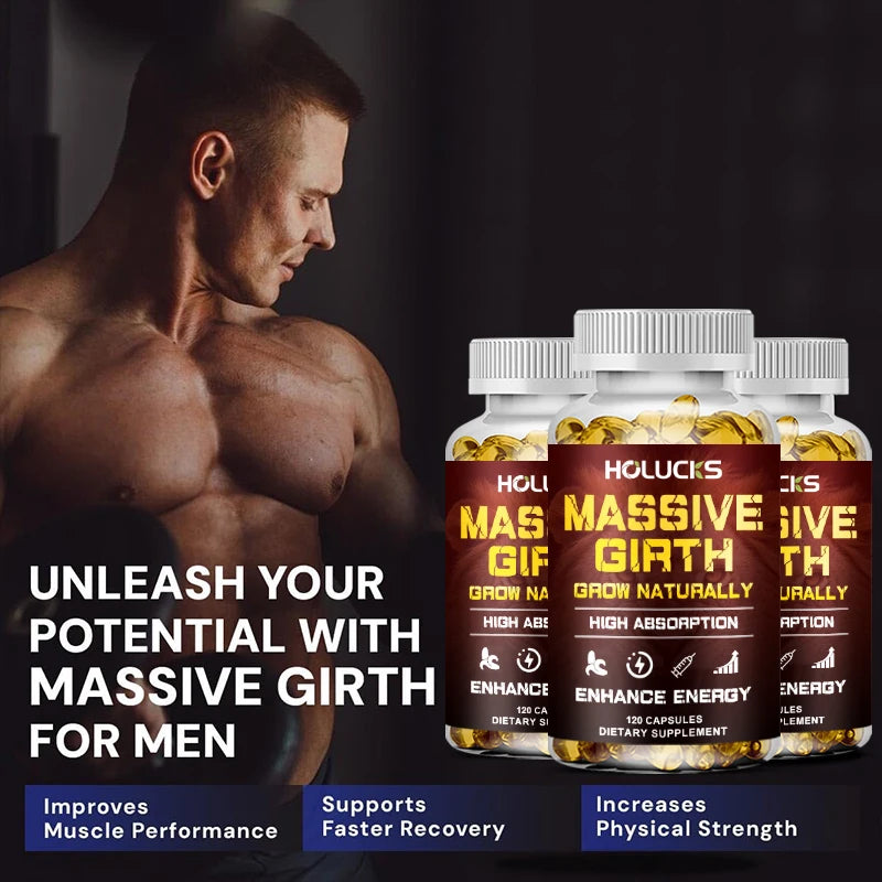 HOLUCKS Massive Girth Vegan Supplement – Stamina & Vitality Vegan Wellness Supplement Qst