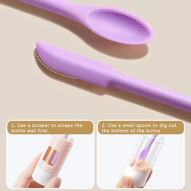 2-in-1 Silicone Scoop & Scraper Double-Headed Cosmetic Tool Cosmetic Spatula Tool Qme
