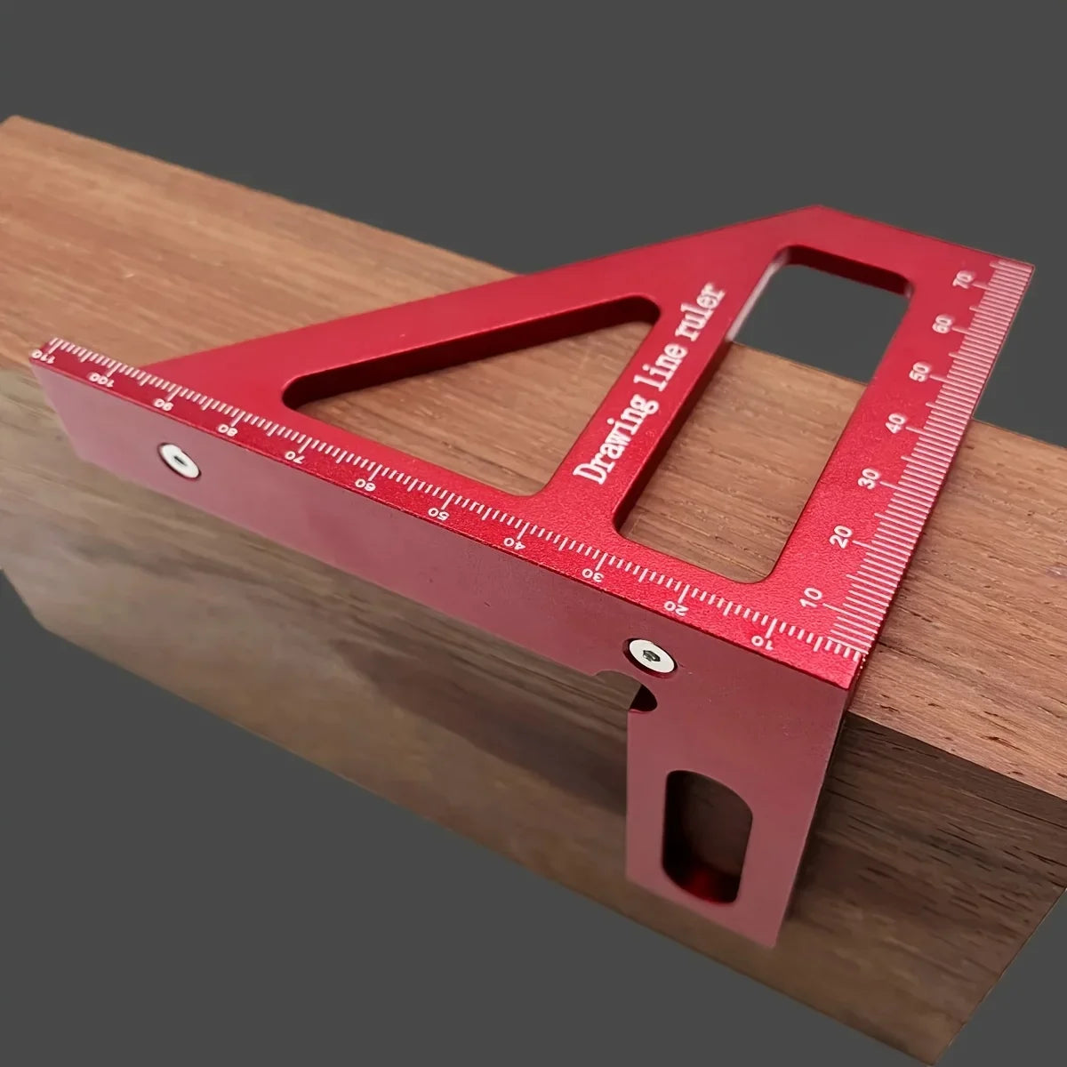 Aluminum Alloy Triangle Scribing Ruler 45 90 Degree Tool Woodworking Scribing Ruler Qme