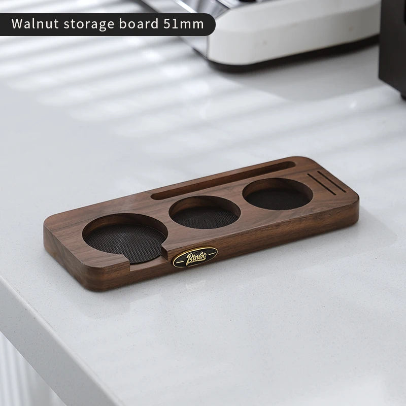 Bincoo Coffee Tamper Holder 51–58mm Wooden Storage Base Tamper Holder Qst B 51MM Board