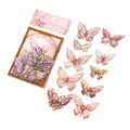 PET Butterfly Stickers Transparent Waterproof Decals DIY Scrapbook Decorative Craft Stickers Qme 2