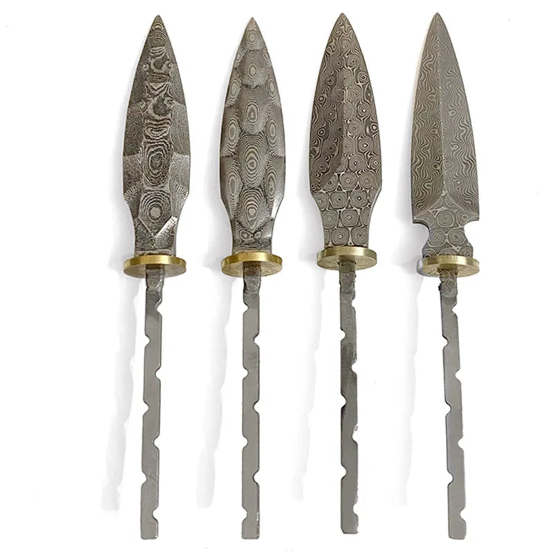Damascus Steel Tea Knife Blank – DIY Tea Needle Tool Tea Knife Blank Qst