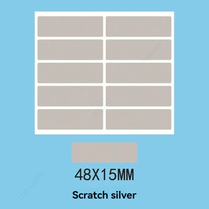 100 Pcs Rectangle Scratch Off Sticker Labels – 10 Sheets Pack Scratch Off Stickers Qme 100pcs silver