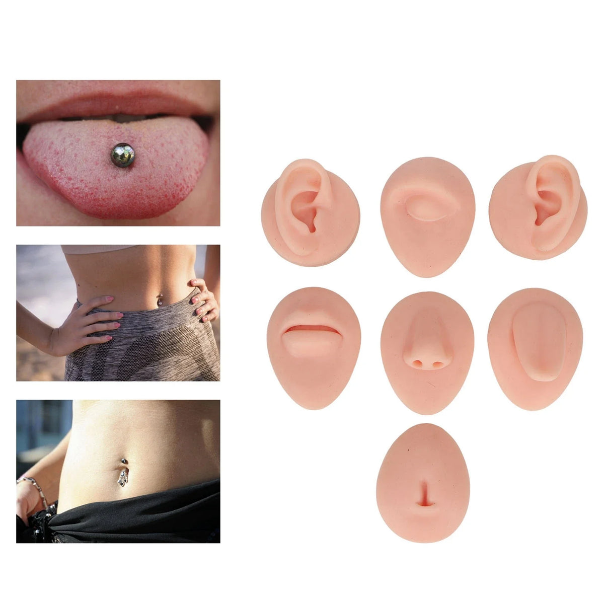 Silicone Face & Body Practice Model – Eye Ear Nose Mouth Set Silicone Practice Model Qme