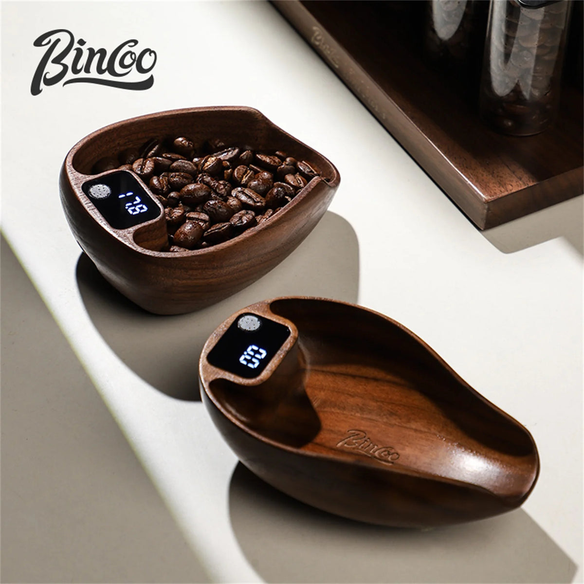 Bincoo Intelligent Electronic Scale Kitchen Scale Professional Coffee Scale Portable Bean Tray Precise 0.1g Weight Rechargeable Qst