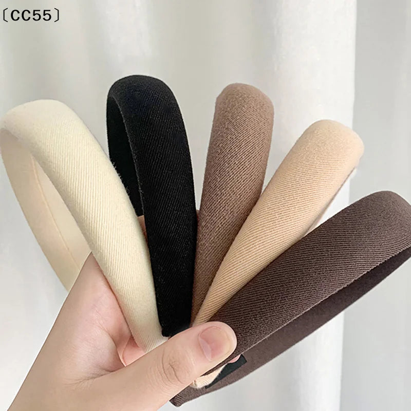 Padded Velvet Headband – Thick Sponge Hair Hoop for Women & Girls Hair Headband Qst
