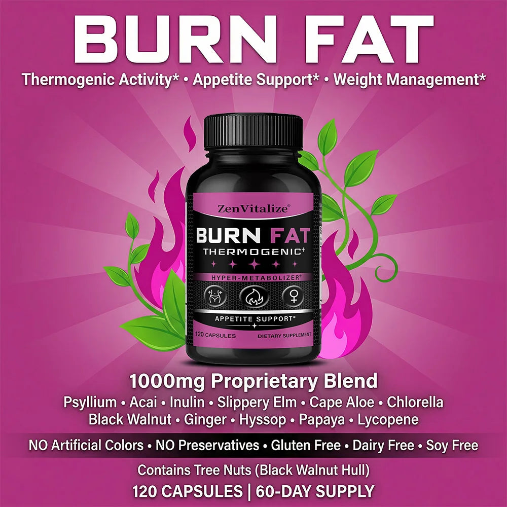 Thermogenic Metabolism Booster – Psyllium, Ginger & Cabbage Palm Metabolism Supplement Qst