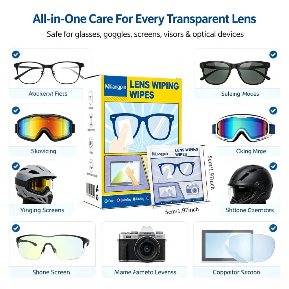 Anti-Fog Glasses Cleaning Wipes – Individually Wrapped Lens Cleaning Wipes Qme