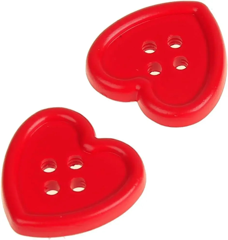Vintage Burgundy Heart-Shaped Buttons – 20pcs for Coats & Sweaters Decorative Sewing Buttons Qme