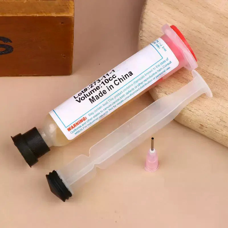 10ml Flux Solder Paste Syringe with Flexible Tip – 10cc Solder Flux Syringe Qme