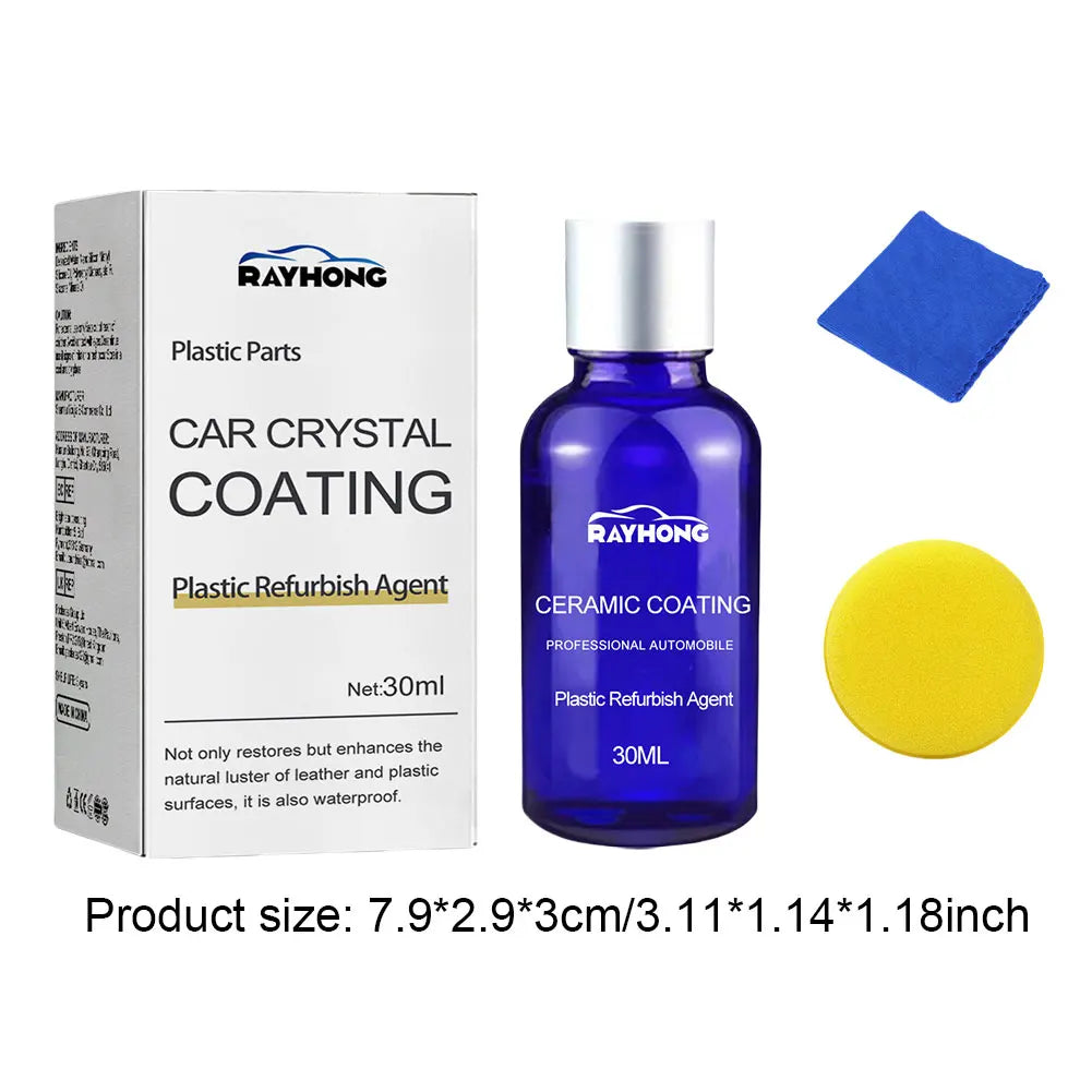 Plastic Refurbish Agent Crystal Ceramic Coating + Sponge 30ml Ceramic Coating Agent Qme