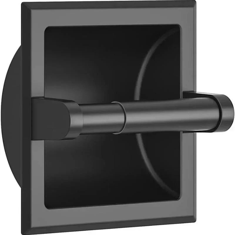 Black Metal Recessed Toilet Paper Holder | Wall Mount Bracket Toilet Paper Holder Qme A