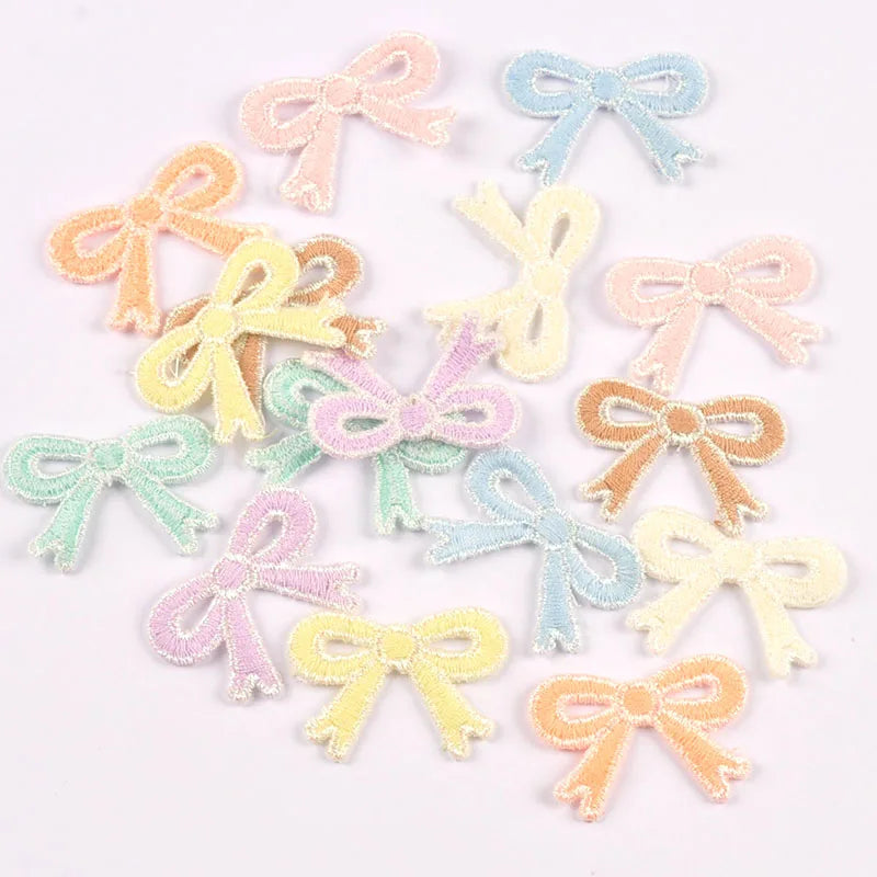 Knitted Bow Cloth Patches Mixed Colors – Sewing & Craft Decor Fabric Bow Patches Qme