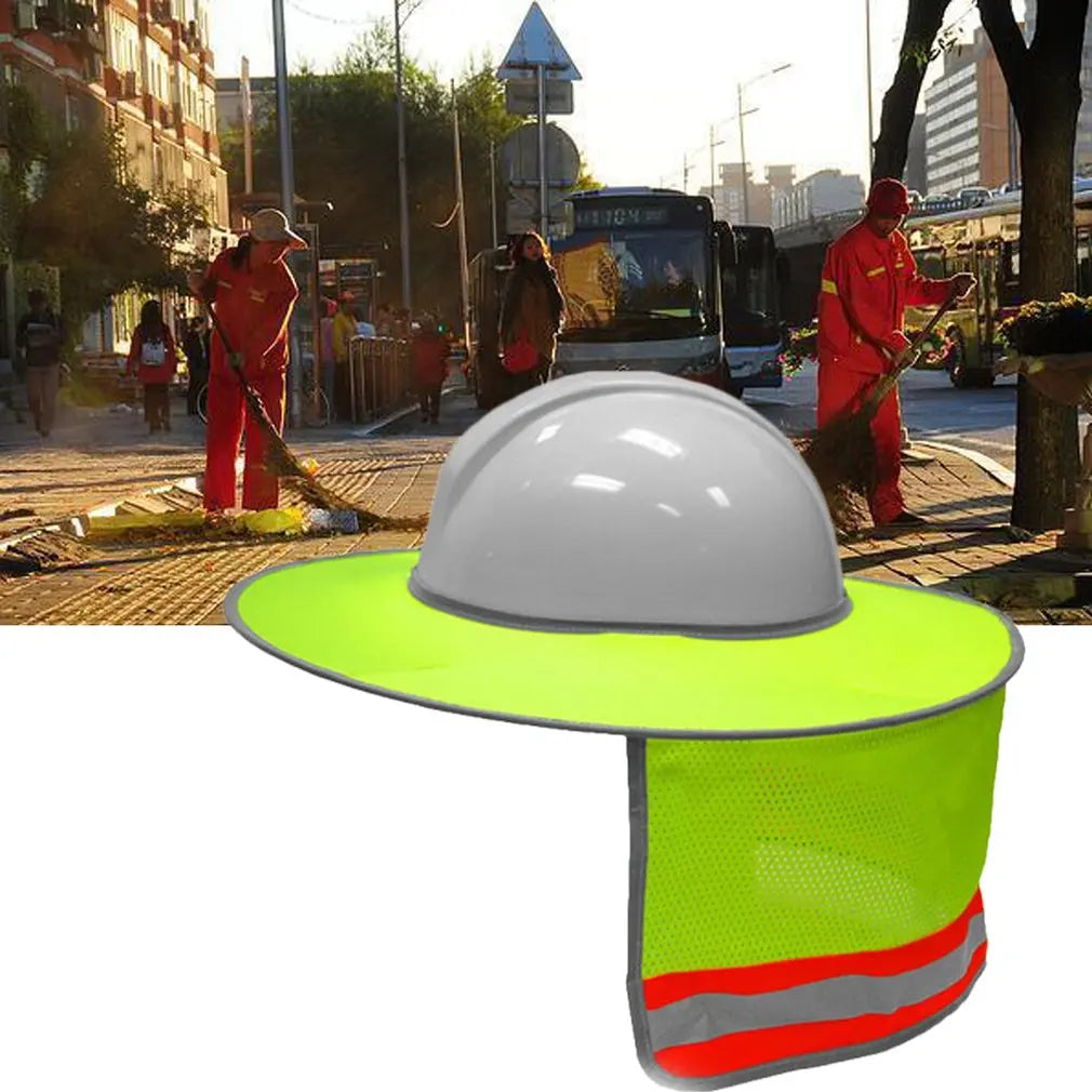 Hard Hat Sun Shade Neck Shield with Reflective Strip | Qme Hard Hat Neck Shield Qme