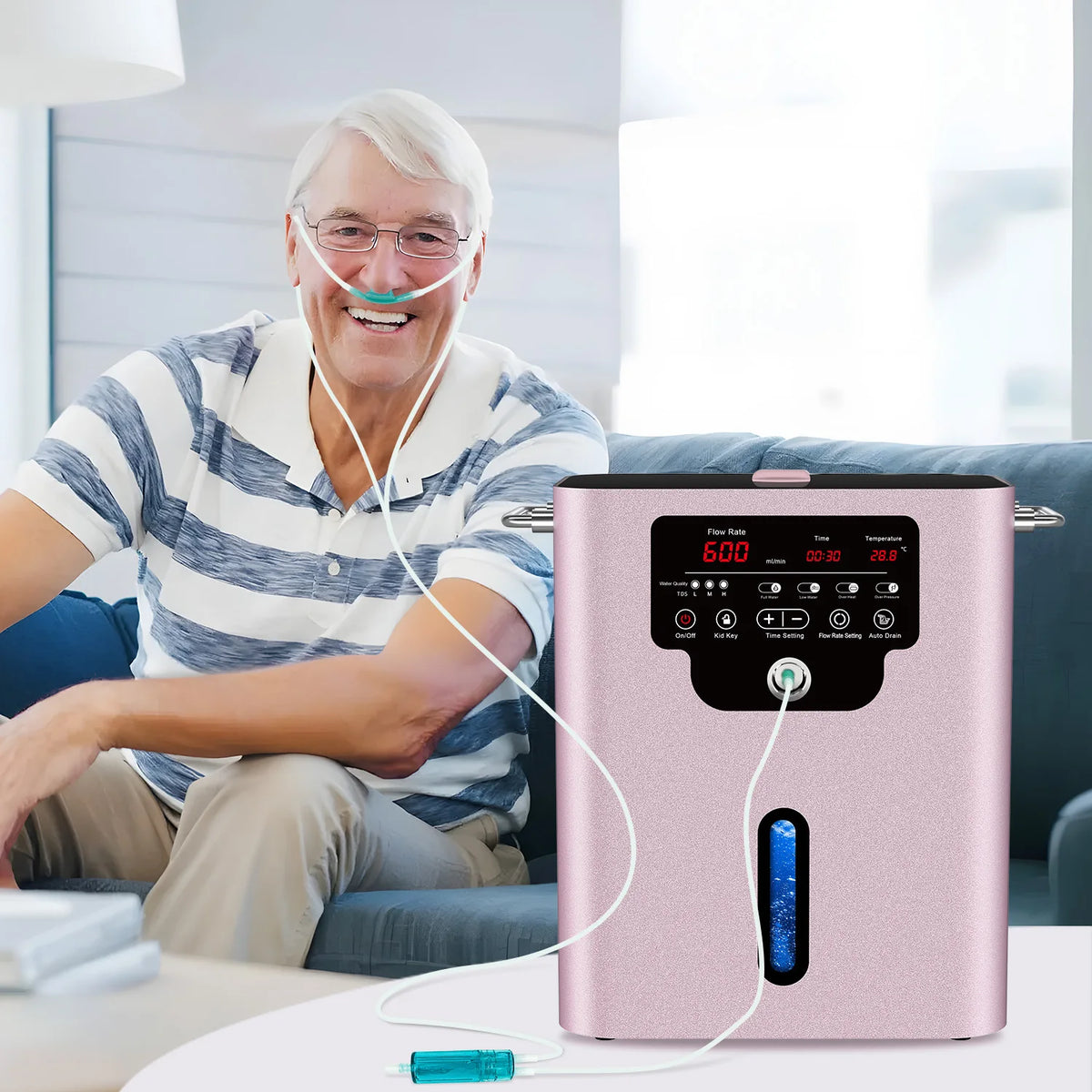 Suyzeko Hydrogen Inhalation Machine SPE/PEM 600ml/min 99.99% Pure H2 Hydrogen Inhalation Machine Qst