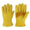 Golden Full Cowhide Winter Gloves – Insulated & Anti-Slip Insulated Work Gloves Qme Yellow XL
